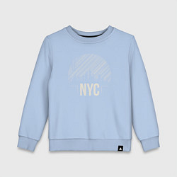 Свитшот хлопковый детский NYC vibe, цвет: мягкое небо