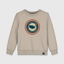Свитшот хлопковый детский American mood, цвет: миндальный