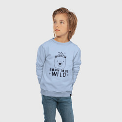 Свитшот хлопковый детский Wild bear, цвет: мягкое небо — фото 2