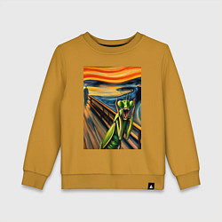 Детский свитшот Богомол кричит на картине Эдварда Мунка - мем иску