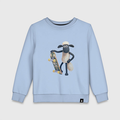 Детский свитшот Барашек Шон со скейтом / Мягкое небо – фото 1