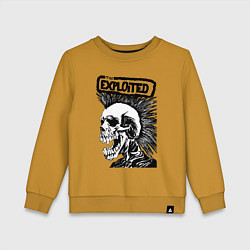 Свитшот хлопковый детский The exploited skull, цвет: горчичный
