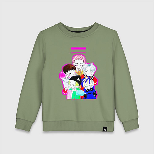 Детский свитшот Big bang в аниме стиле / Авокадо – фото 1