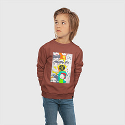 Свитшот хлопковый детский Exo в костюмах животных, цвет: кирпичный — фото 2