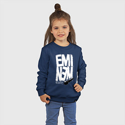 Свитшот хлопковый детский Eminem - microphone, цвет: тёмно-синий — фото 2