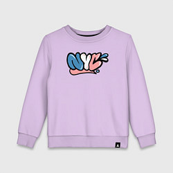 Свитшот хлопковый детский Graffiti NYC, цвет: лаванда