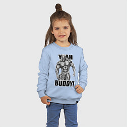 Свитшот хлопковый детский Ronnie Coleman- yeah buddy, цвет: мягкое небо — фото 2