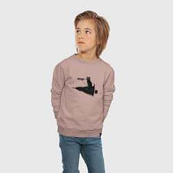 Свитшот хлопковый детский Котик уронил елку, цвет: пыльно-розовый — фото 2
