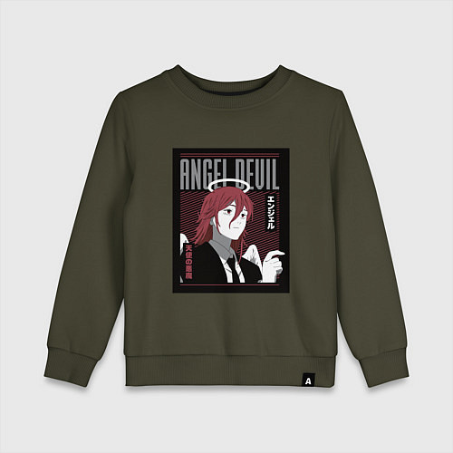 Детский свитшот Человек-бензопила Angel Devil / Хаки – фото 1