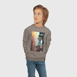 Свитшот хлопковый детский Художник рисует, цвет: утренний латте — фото 2