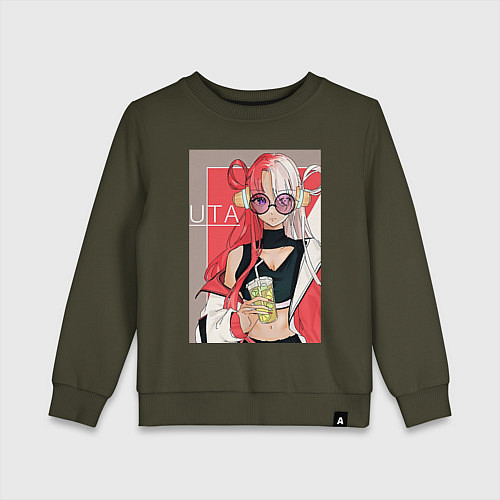 Детский свитшот Ван-Пис Ута / Хаки – фото 1