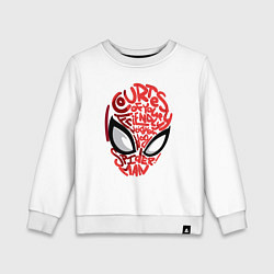 Свитшот хлопковый детский Spider-Man text, цвет: белый