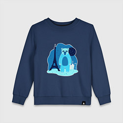 Детский свитшот Медведь в Париже