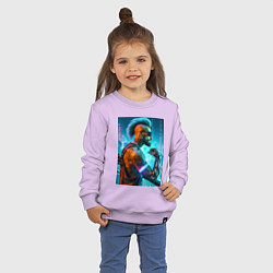 Свитшот хлопковый детский Cool guy - cyberpunks not dead, цвет: лаванда — фото 2