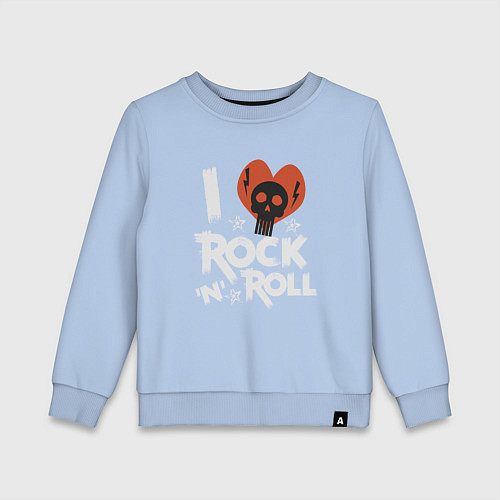 Детский свитшот Я люблю рок н ролл арт / Мягкое небо – фото 1