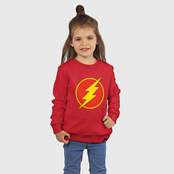 Свитшот хлопковый детский Flash logo, цвет: красный — фото 2