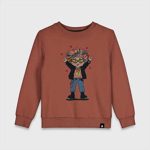 Детский свитшот Бабушка рокер / Кирпичный – фото 1