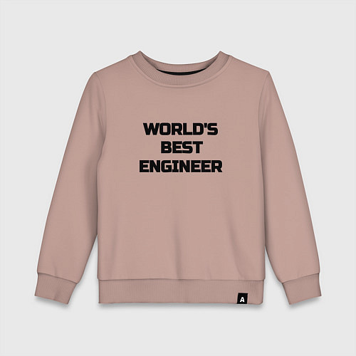 Детский свитшот Worlds best engineer / Пыльно-розовый – фото 1