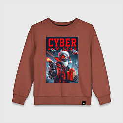 Детский свитшот Cyber Santa with a gun - ai art