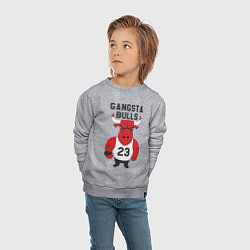 Свитшот хлопковый детский Gangsta Bulls 23, цвет: меланж — фото 2