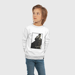 Свитшот хлопковый детский Что в коробке Brad Pitt, цвет: белый — фото 2