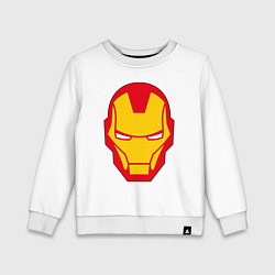 Свитшот хлопковый детский Iron man logo, цвет: белый