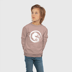 Свитшот хлопковый детский Mortal kombat 1 logo, цвет: пыльно-розовый — фото 2