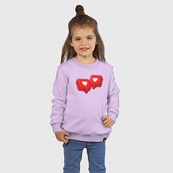 Свитшот хлопковый детский Love like, цвет: лаванда — фото 2