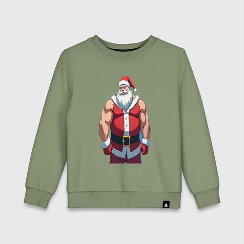 Детский свитшот Дед мороз спортик / Авокадо – фото 1