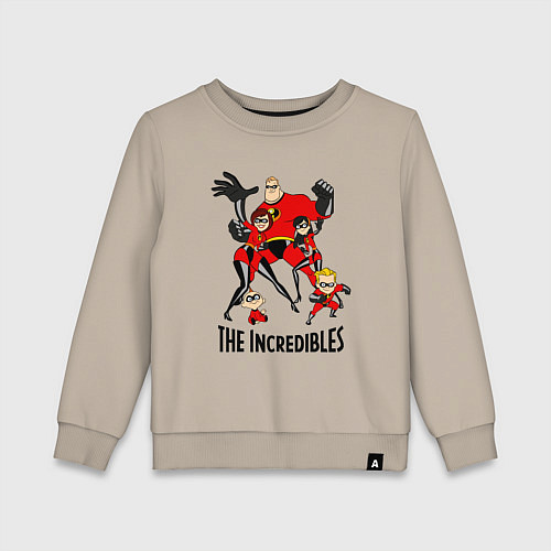 Детский свитшот Суперсемейка персонажи / Миндальный – фото 1