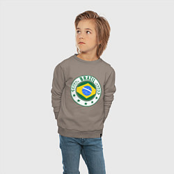 Свитшот хлопковый детский Brazil 2014, цвет: утренний латте — фото 2