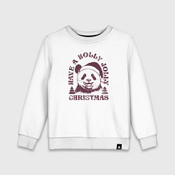 Свитшот хлопковый детский Панда Дед Мороз, цвет: белый