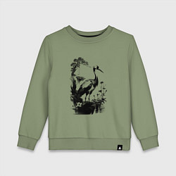 Детский свитшот Цапля на болоте