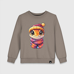 Детский свитшот Оранжевая милая змейка 2025