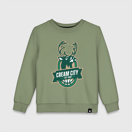Детский свитшот Milwaukee Bucks cream city / Авокадо – фото 1
