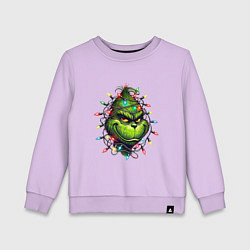 Детский свитшот Гринч похититель рождества в гирлянде