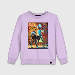 Свитшот хлопковый детский Punk rock - Rick and Morty, цвет: лаванда