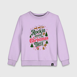 Детский свитшот Новогодняя атмосфера rockin around the christmas t