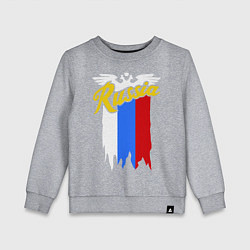 Свитшот хлопковый детский Russia: tricolor, цвет: меланж