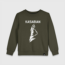 Свитшот хлопковый детский Kasabian - logo, цвет: хаки