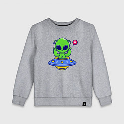 Свитшот хлопковый детский Love alien, цвет: меланж