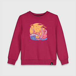 Детский свитшот Осьминог и серфер