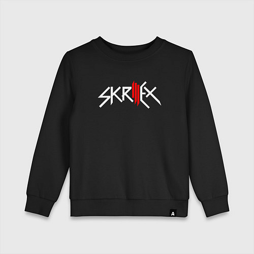 Детский свитшот Skrillex - logo / Черный – фото 1