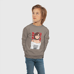 Свитшот хлопковый детский Дандадан: Момо, цвет: утренний латте — фото 2