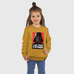 Свитшот хлопковый детский Я твой отец дарт вейдер, цвет: горчичный — фото 2