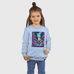 Свитшот хлопковый детский Рик Санчес показывает жест победы, цвет: мягкое небо — фото 2