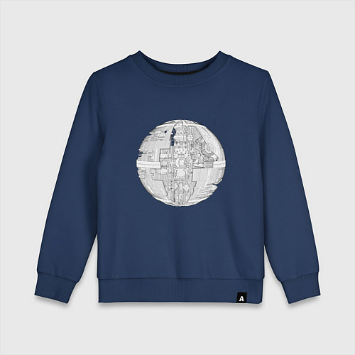 Детский свитшот Звезда смерти чертёж / Тёмно-синий – фото 1
