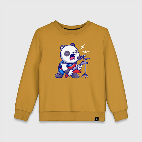 Детский свитшот Панда рокер / Горчичный – фото 1