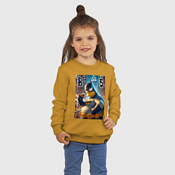 Свитшот хлопковый детский Batsimpson - ai art fantasy, цвет: горчичный — фото 2