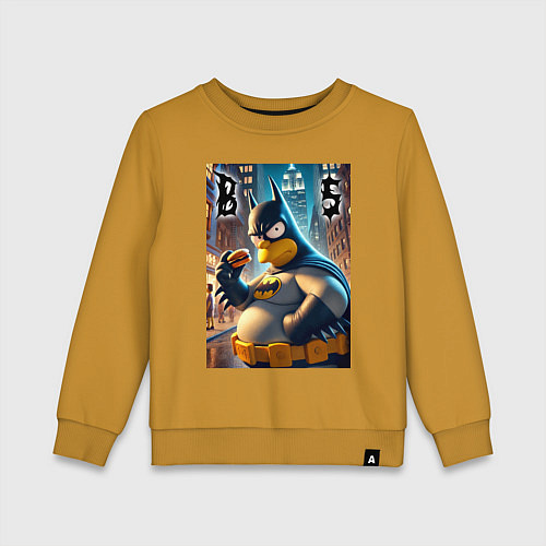 Детский свитшот Batsimpson - ai art fantasy / Горчичный – фото 1